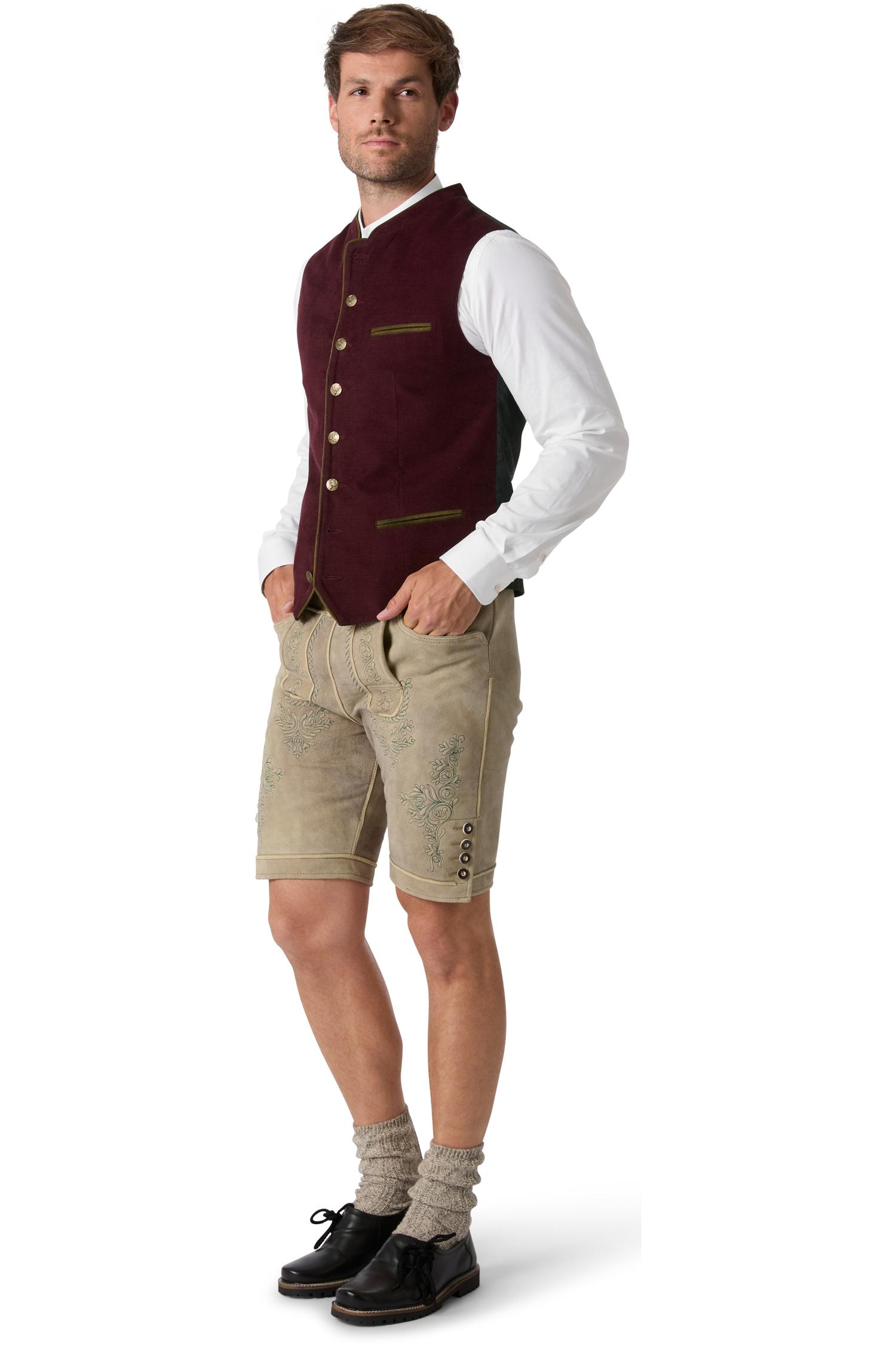 Bordeauxfarbige Almsach Trachtenweste